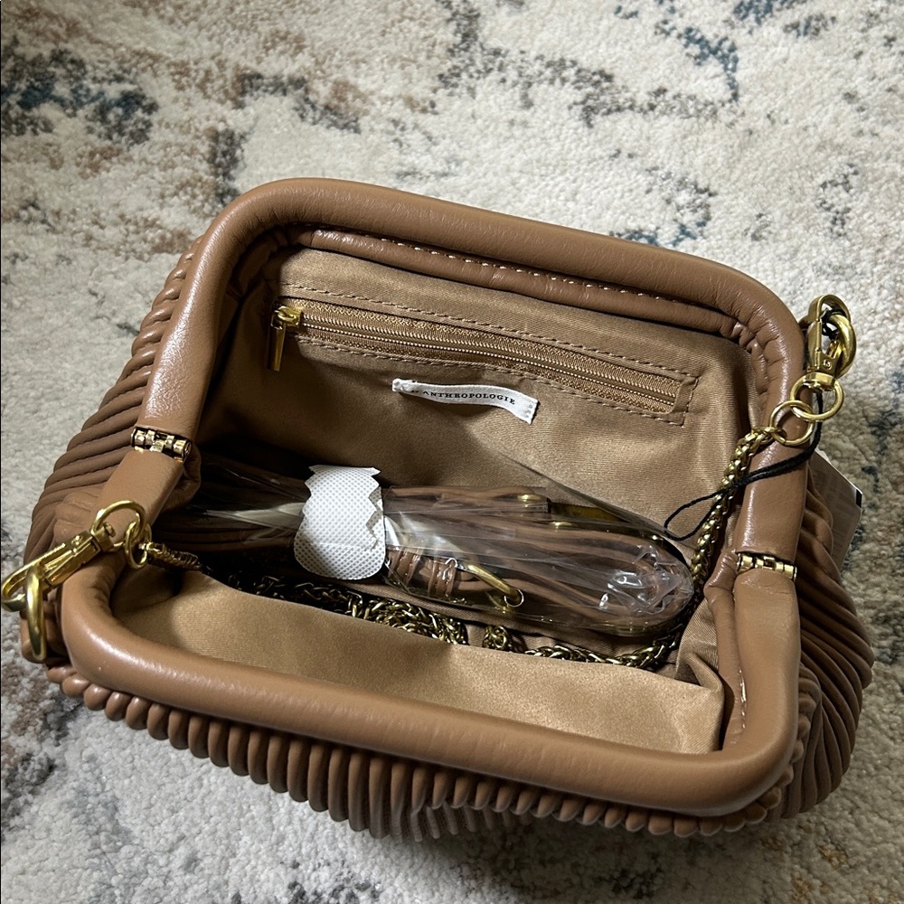 Anthropologie Tan Women's Crossbody Bag with changable straps - Picture 9 of 11
